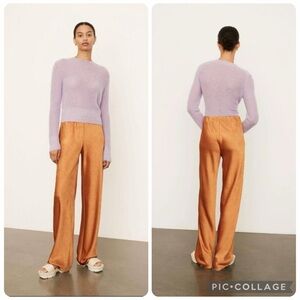 Vince Sating Bias Wide Leg Pull On Pants Maximalist Burnt Orange Size XXL 2X